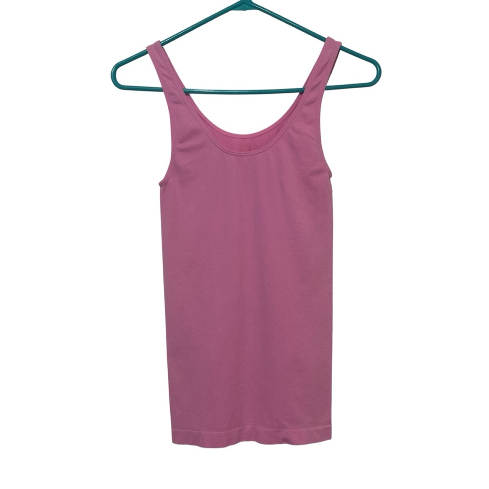 90 Degree by Reflex Pink Seamless Ribbed Athletic Workout Tank Top
